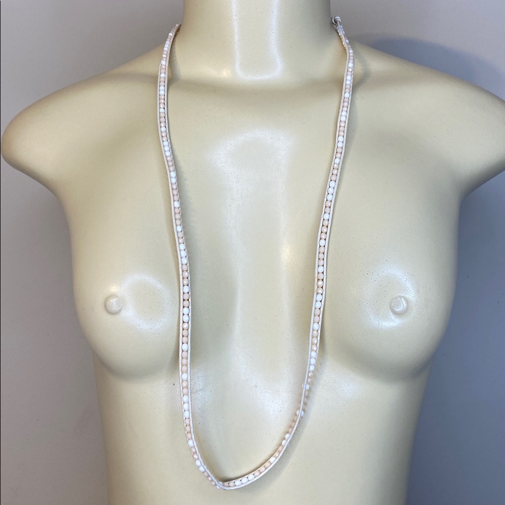 Club Monaco White and Pink Beaded Necklace